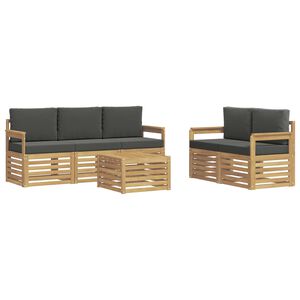 vidaXL Conjunto de Sof&aacute;s para Exterior 6 unid. Branco e Antracite