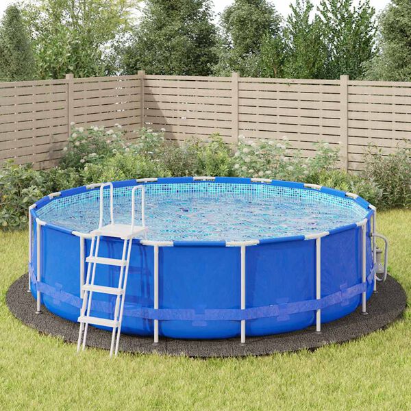 vidaXL Pano para ch&atilde;o de piscinas &Oslash;550 cm poli&eacute;ster geot&ecirc;xtil cinza