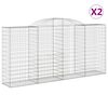 vidaXL Cestos gabi&atilde;o arqueados 2pcs 300x50x140/160cm ferro galvanizado