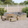 vidaXL Conjunto de Sof&aacute; de Jardim 12 pcs Bege Rattan Sint&eacute;tico