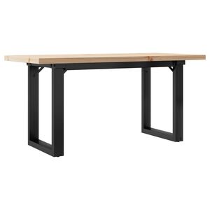 vidaXL Mesa de centro estrutura em O 90x40x45,5 cm pinho/a&ccedil;o