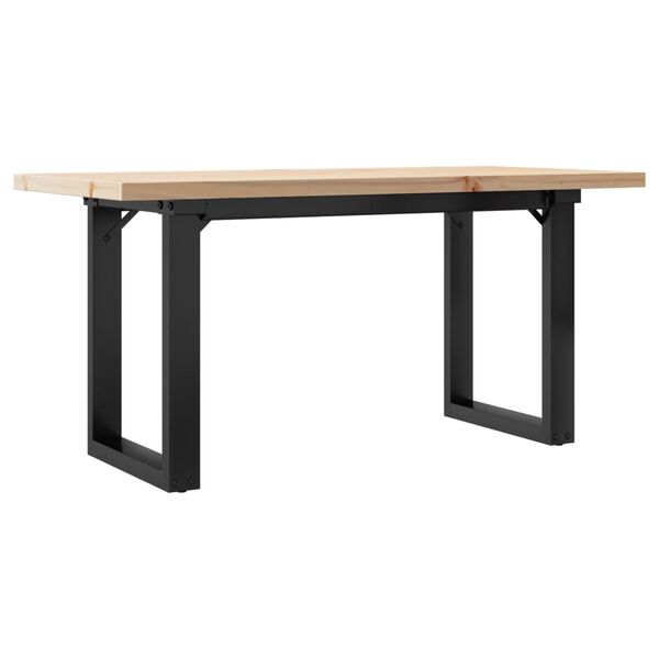 vidaXL Mesa de centro estrutura em O 90x40x45,5 cm pinho/aço