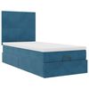 vidaXL Estrutura cama otomana colchões 80x200 cm veludo azul escuro