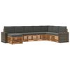 vidaXL Conjunto de Sof&aacute;s para Exterior 8 pcs Natural e Antracite