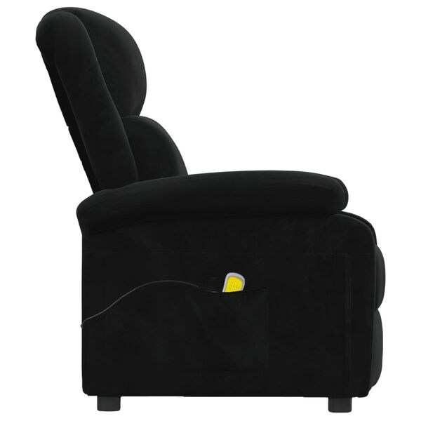 vidaXL Poltrona de massagens veludo preto