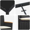 vidaXL Conjunto de Jantar para Jardim 9 pcs Preto vime PE