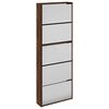 vidaXL Sapateira c/ espelho 5 divis&oacute;rias 63x17x169,5 carvalho castanho