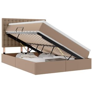 vidaXL Cama com arruma&ccedil;&atilde;o e LED com colch&atilde;o Cappuccino 140 x 190 cm