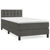 vidaXL Cama com molas/colch&atilde;o 80x200 cm veludo cinza-escuro