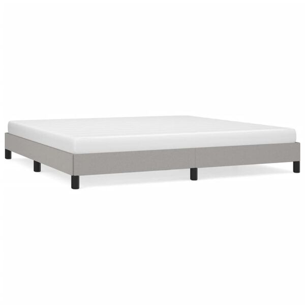 vidaXL Estrutura de cama sem colch&atilde;o 200x200 cm tecido cinzento-claro