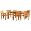 vidaXL Conjunto de Jantar para Jardim 7 pcs Castanho