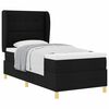 vidaXL Cama Box Springs com Colch&atilde;o Cinza Escuro 90x190 cm Preto