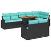 vidaXL Conjunto de Sof&aacute; de Jardim 9 unid. Preto Rattan Sint&eacute;tico