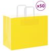 vidaXL Sacos de papel 50 unid com al&ccedil;as amarelo 32x17x25 cm