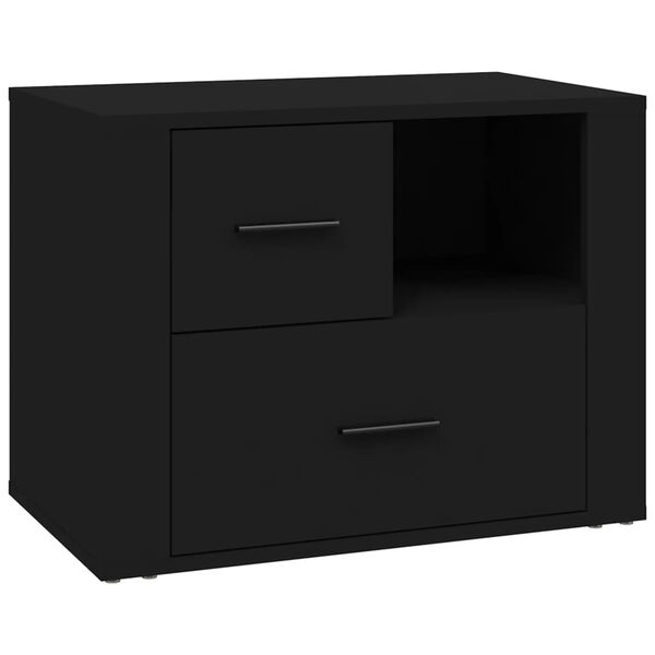 vidaXL Mesa de cabeceira 60x36x45 cm derivados de madeira preto