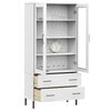 vidaXL Estante c/ pernas metal 85x35x172,5 cm madeira OSLO branco