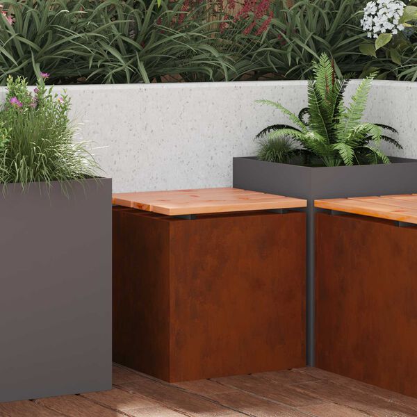 vidaXL Banco de jardim Ferro Enferrujado 40 x 40 x 43 cm A&ccedil;o corten