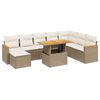 vidaXL 9 pcs conjunto de sof&aacute;s p/ jardim com almofad&otilde;es vime PE bege