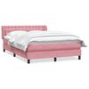 vidaXL Cama com molas/colch&atilde;o 140x210 cm veludo Rosa