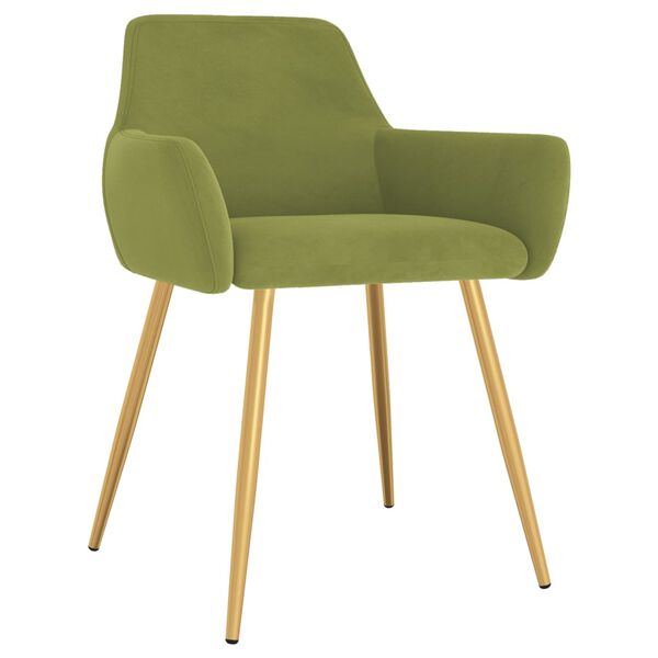 vidaXL Cadeiras de jantar 4 pcs veludo verde-claro