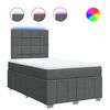 vidaXL Cama com molas/colch&atilde;o 120x200 cm tecido cinzento-escuro