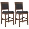 vidaXL Bancos de bar com almofad&otilde;es 2pcs madeira de seringueira maci&ccedil;a