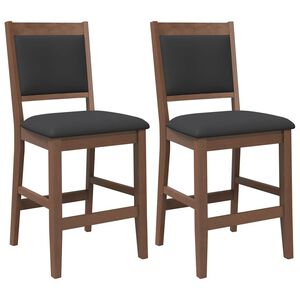 vidaXL Bancos de bar com almofad&otilde;es 2pcs madeira de seringueira maci&ccedil;a