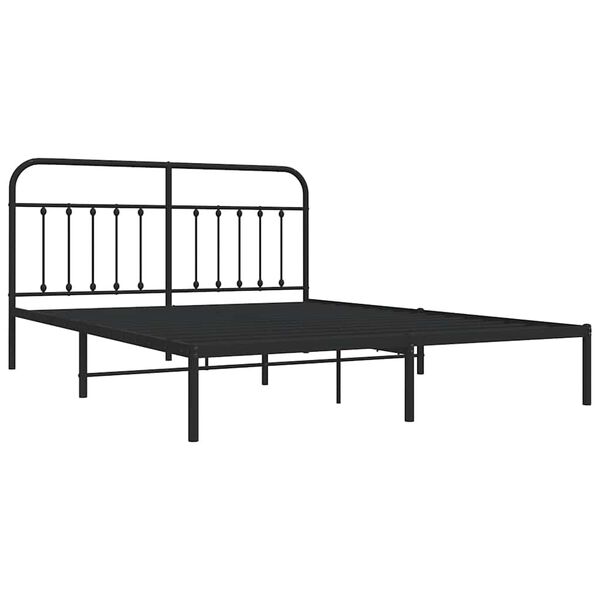 vidaXL Estrutura de cama com cabeceira 183x213 cm metal preto