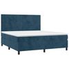 vidaXL Cama box spring c/ colch&atilde;o/LED 160x200 cm veludo azul-escuro