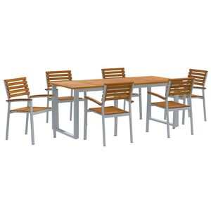 vidaXL Conjunto de Jantar para Jardim 7 unid. Cinzeto