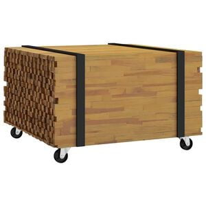 vidaXL Mesa de centro Castanho 60 x 60 x 38 cm Madeira de Teca S&oacute;lida