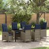 vidaXL Conjunto de Jantar para Jardim 7 pcs Preto Rattan Sint&eacute;tico