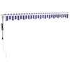 vidaXL Toldo retr&aacute;til autom&aacute;tico 3,5x2,5 m azul e branco