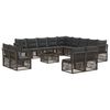 vidaXL Conjunto de Sof&aacute; de Jardim 14 unid. Cinzento vime PE