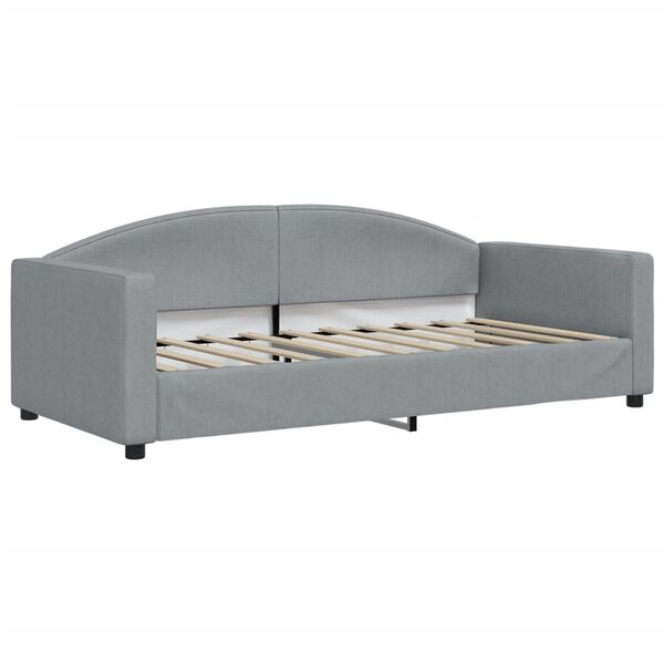 vidaXL Sofá-cama com colchão 90x190 cm tecido cinzento-claro