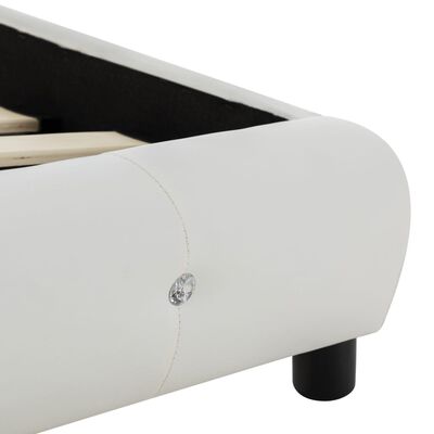 vidaXL Cama + colchão espuma memória 90x200 cm couro artificial branco