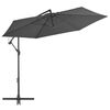 vidaXL Guarda-sol cantilever com poste de alum&iacute;nio 300 cm antracite