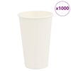 vidaXL Copos de caf&eacute; de papel 1000 pcs 16oz 400ml branco