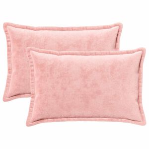 vidaXL Capa almofada 2 pcs HOUTEN Rosa 50 x 80 cm Flanela