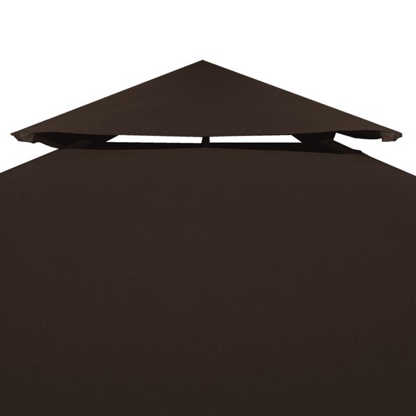 vidaXL Cobertura gazebo c/ 2 camadas 310 g/m&sup2; 4x3 m castanho