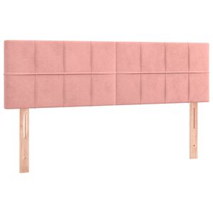 vidaXL Cabeceira de cama 2 pcs veludo 72x5x78/88 cm rosa