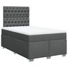 vidaXL Cama com molas/colch&atilde;o 120x200 cm tecido cinzento-escuro