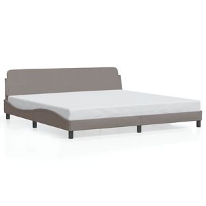 vidaXL Estrutura de cama Dover 200x200 cm tecido cinzento-acastanhado