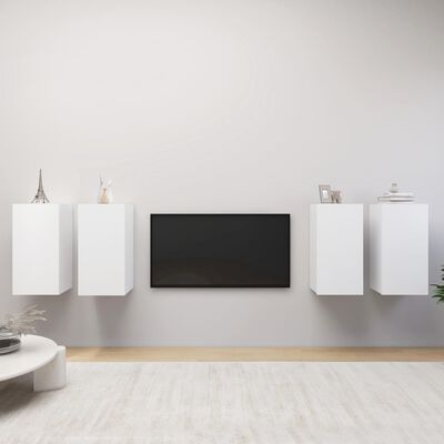 vidaXL Móveis de TV 4 pcs 30,5x30x60 cm contraplacado branco