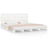 vidaXL Cama sem colch&atilde;o 150x200 cm madeira de pinho maci&ccedil;a branco