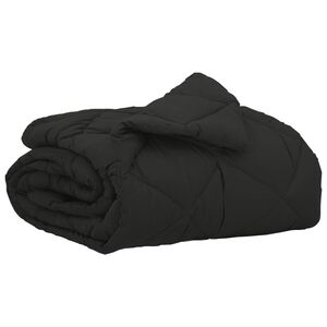 vidaXL Edredom de Ver&atilde;o Simples Preto 200 x 135 cm Microfibra