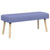 vidaXL Banco com tufting em canal Azul Jeans 110 x 40 x 46 cm Tecido