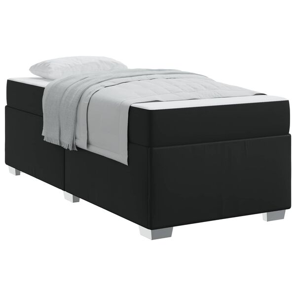 vidaXL Estrutura da Cama com colch&atilde;o Preto 100 x 200 cm tecido