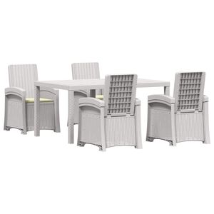 vidaXL Conjunto de Jantar para Jardim 5 unid. Branco e Creme PP