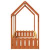 vidaXL Cama infantil formato casa 80x160 cm pinho maci&ccedil;o castanho-mel